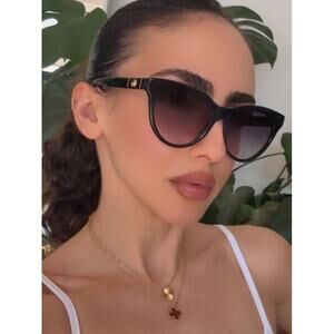 NEW Gucci GG0763S Black Cat Eye Sunglasses Marmont Logos